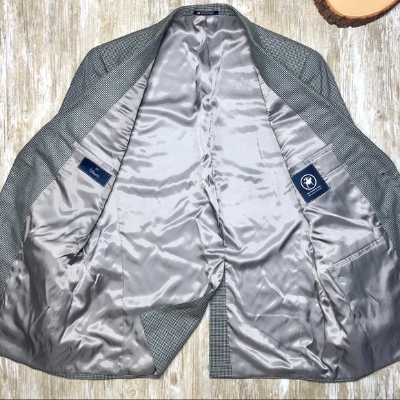 {Hart Schaffner Marx} Houndstooth Wool Blazer - Picture 10 of 12